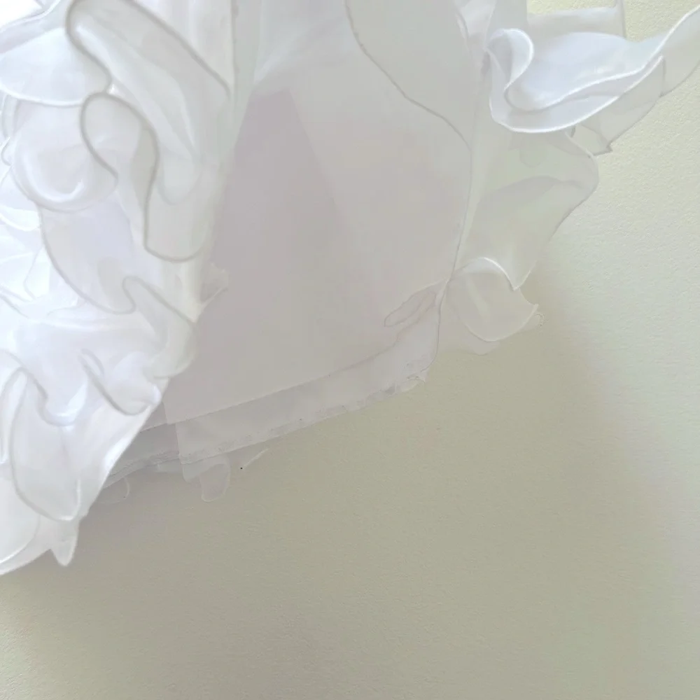 Elegant White Kids formal Recital Wedding Party Dress with Floral Details size:5